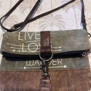 Mona BCanvas Crossbody Bag with Inspirational Print